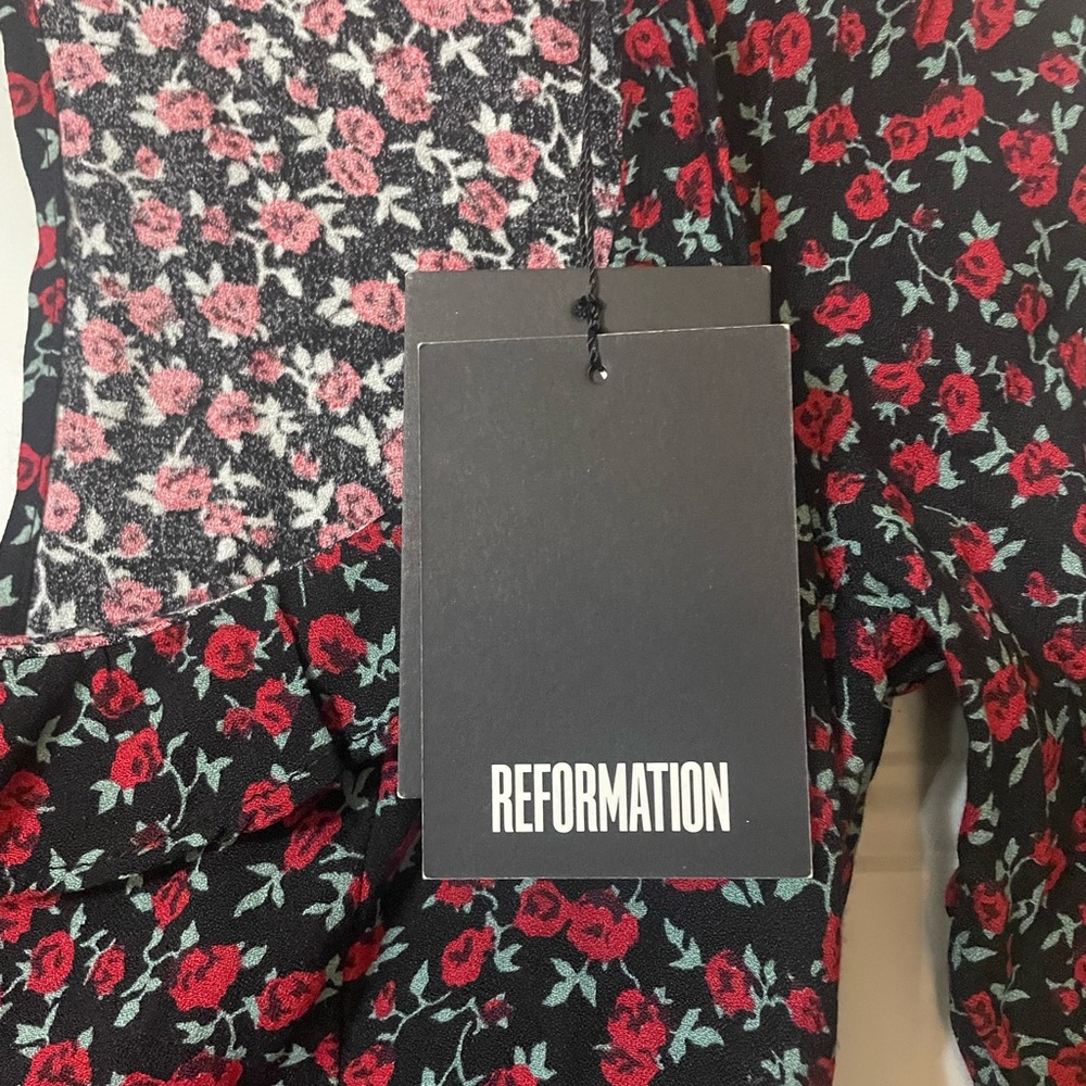 Reformation Barb Top in Mable Size 2 Floral Cropped Cottagecore Dark Academia - Picture 4 of 14